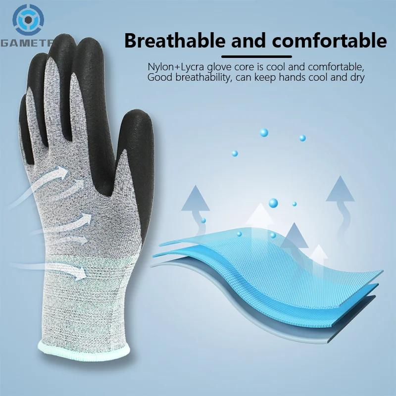 1Pair Anti Cutting Gloves Anti-vibration Anti-smashing Anti-collision Wear Resistant Gloves Outdoor Cycling Rescue Safety Gloves