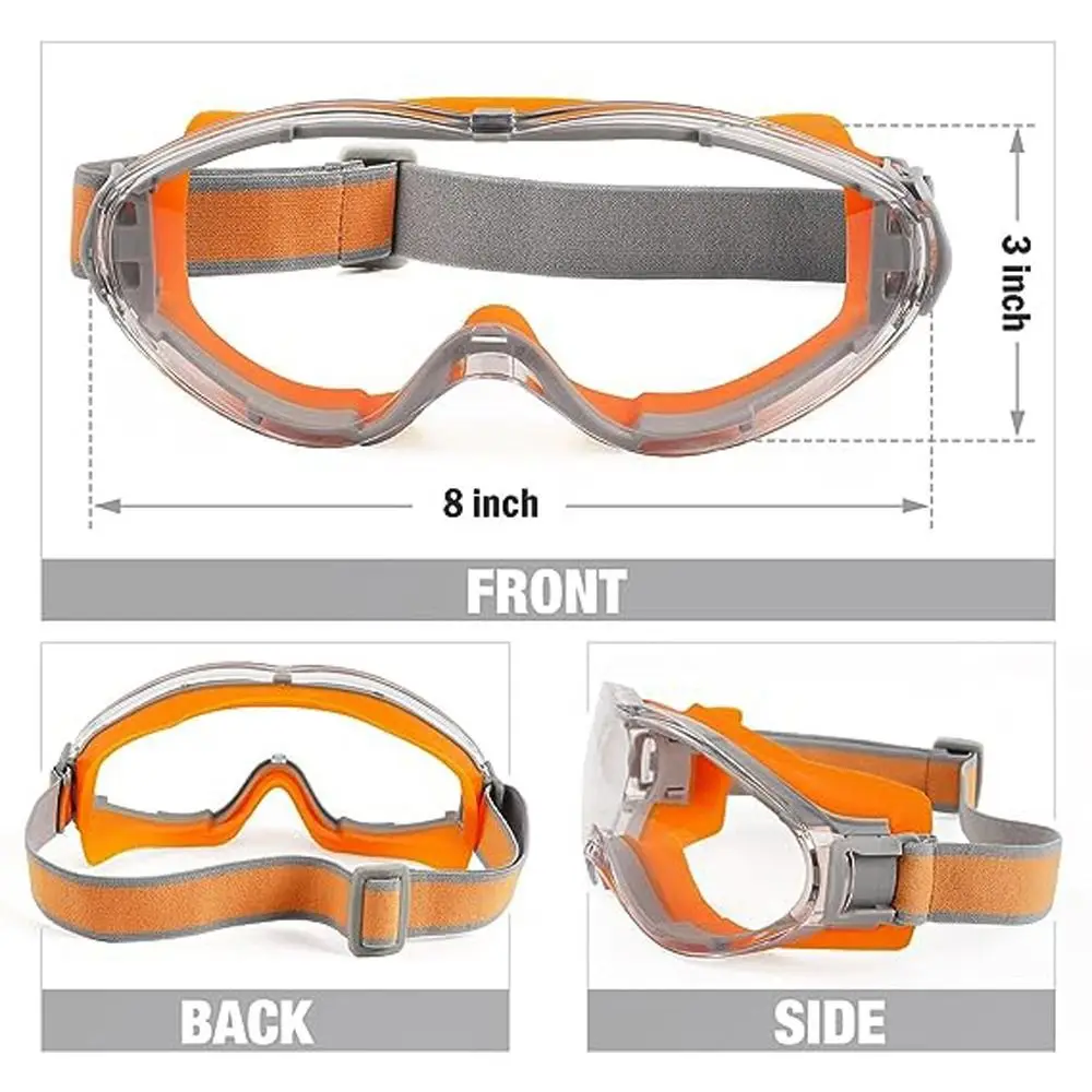 Gafas de seguridad de grado Industrial para hombre y mujer, lentes transparentes antiniebla, aptas para laboratorio, protección ocular