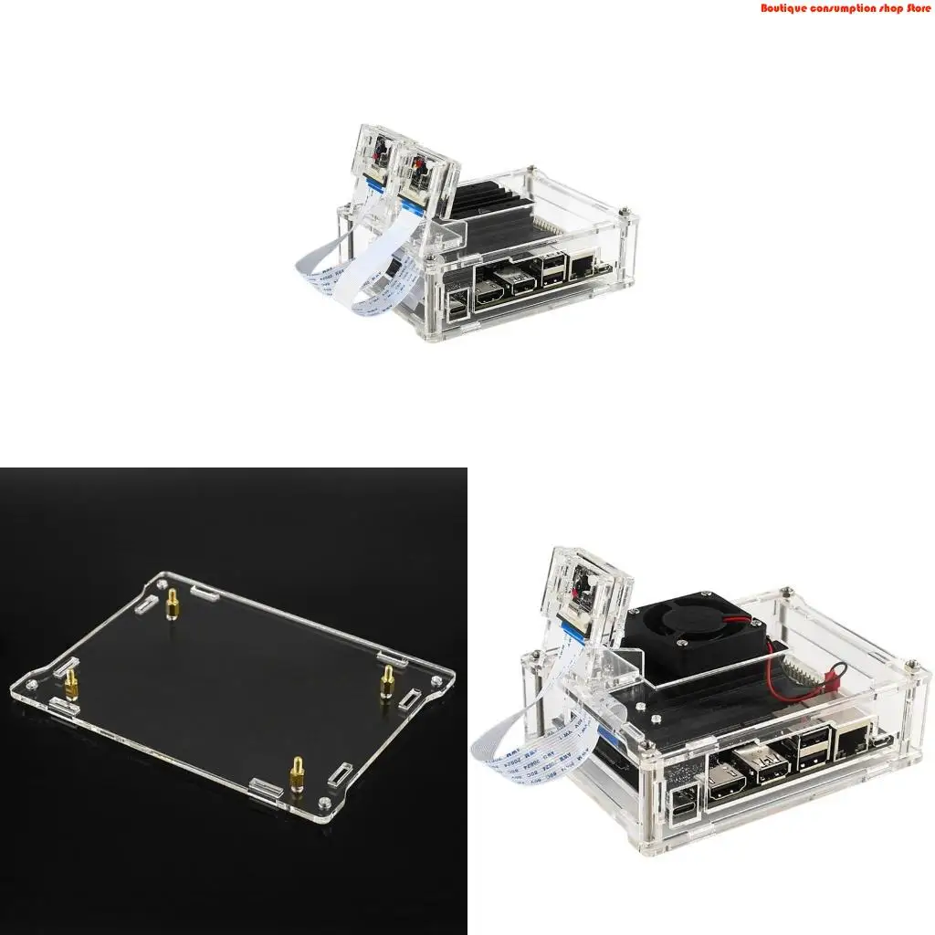L9NA 1Pcs Durable Acrylic for Case for NVIDIA for Jetson for Nano B01 & A02 Developer Mini Powerful Computer with Coo