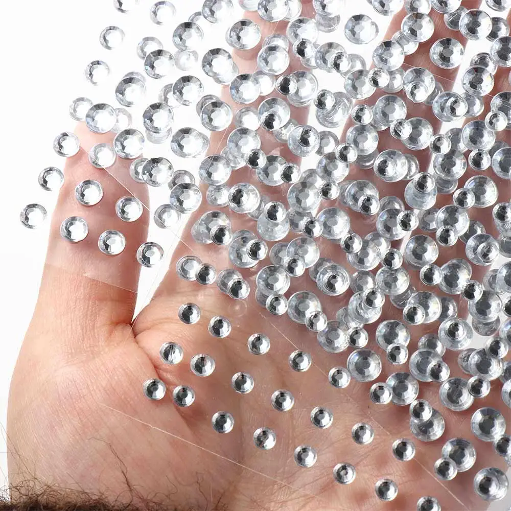 Shiny Face Rhinestone Crystal Stickers 3-12MM Self Adhesive Eyebrow Eyeshadow Stickers Nail Art Decoration Flatback