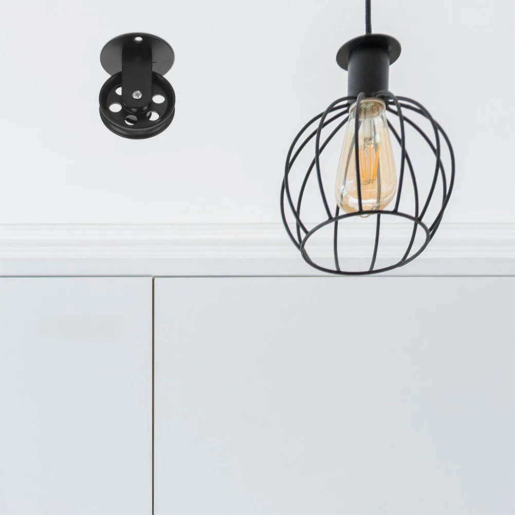 

2pcs Vintage Pendant Light Swag Wheels Ceiling Mount For Hanging Lamps Industrial Style Adjustable Height Pulley Light Fixture