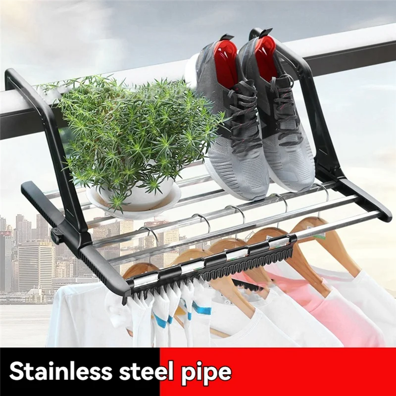 Folding Towel Radiator With 5 Rails - Clothes And Towel Drying Rack, Airer Dryer Pole, Home Decoration Accessories