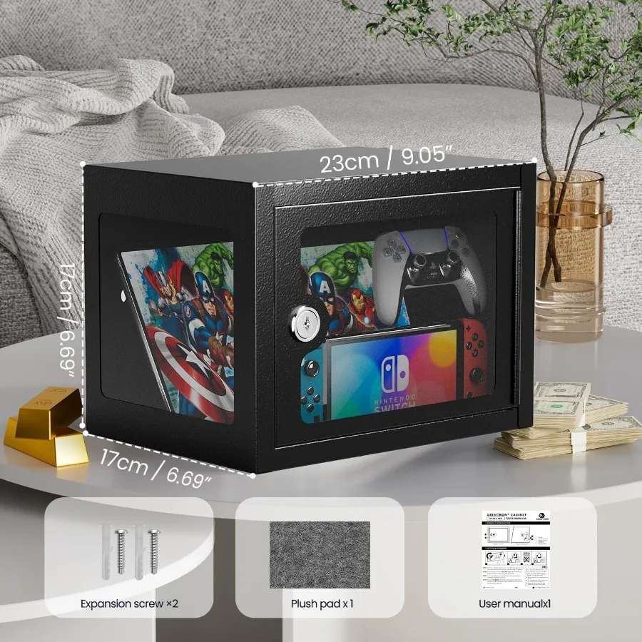 Small Safe with Combination Lock 0.22 cu. ft. Mini Money Box for Medicine Storage for Grandmother Secure Phone and PSP Safe Box