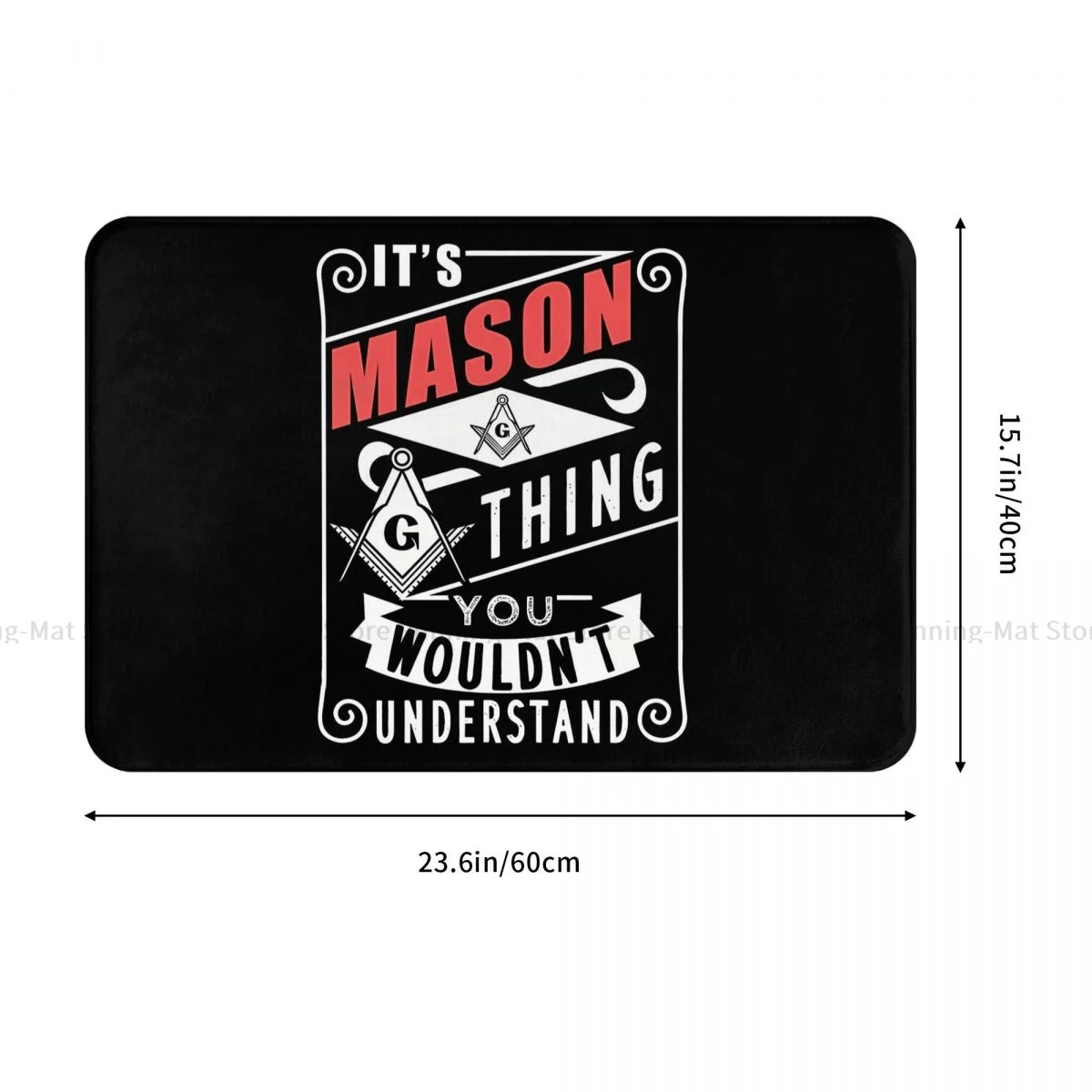 Freemason Non-slip Doormat Masonic Conspiracy Bath Bedroom Mat Outdoor Carpet Flannel Pattern Decor