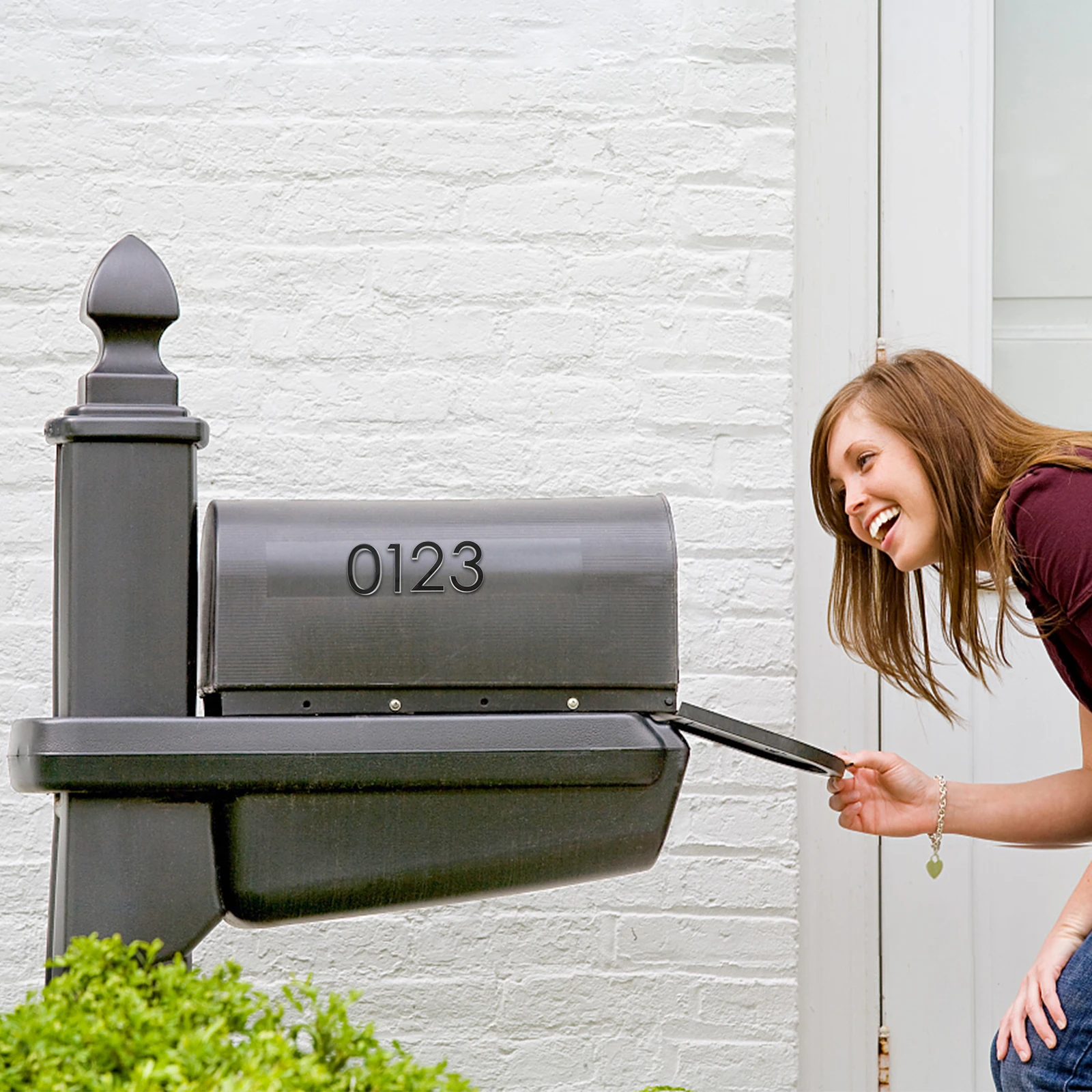 

20pcs Number Sign Mailbox House Door Stickers 3D Adhesive Address Marker Self-Stick Signboard Reflective Digits 0-9