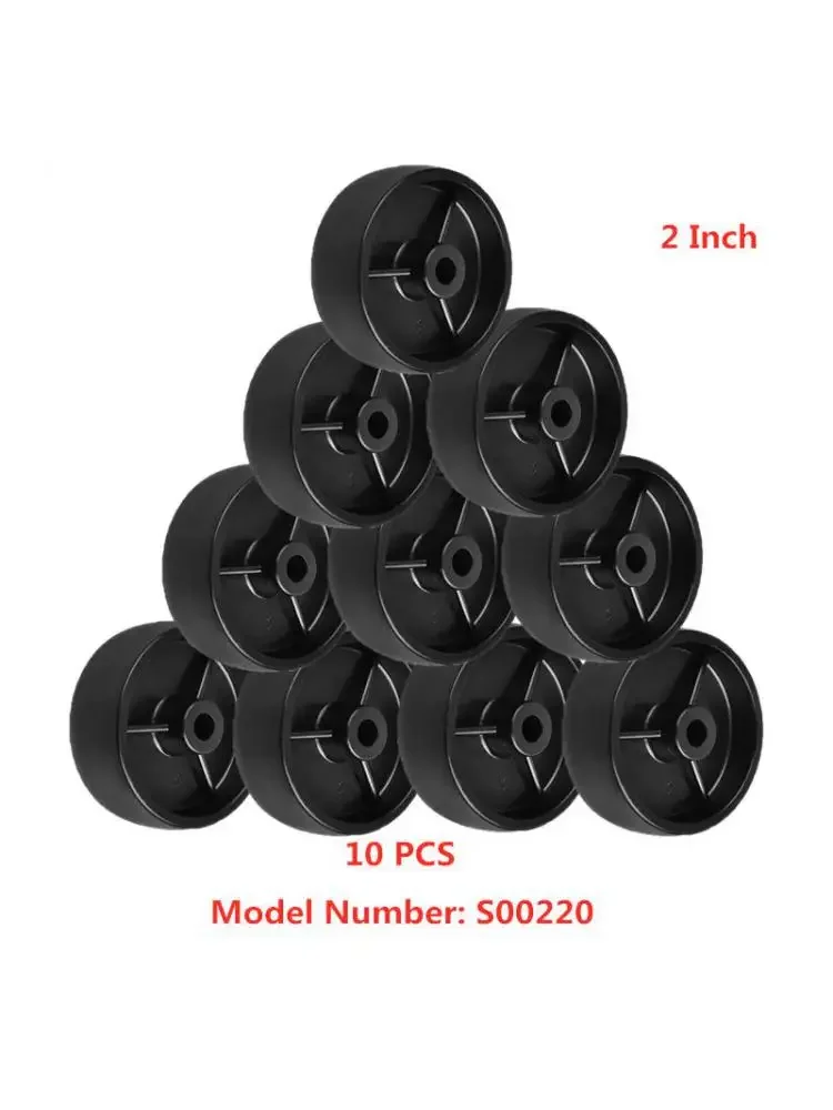 10 Pcs/Lot Casters Factory Direct 2 Inch Black Pp Single Wheel Inner Hole 6cm Light Plastic Piece Diameter 5cm Furniture