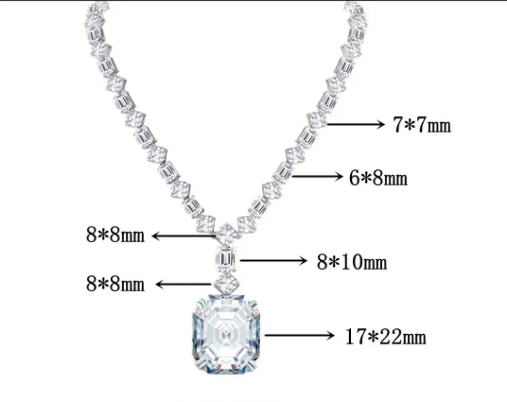 Vluable Huge Lab Diamond Chocker Necklace 100% Real 925 Sterling Silver Wedding Pendants Necklaces for Women Engagement Jewelry