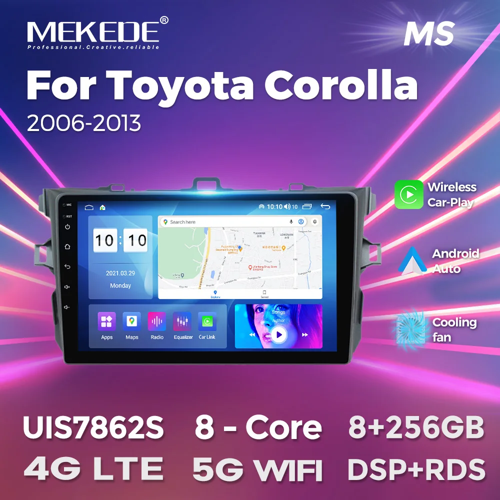 

MEKEDE UIS7862S 8-Core Car Radio Video Multimedia Player For Toyota Corolla E140 150 2006-2013 GPS RDS FM Audio Stereo Head Unit