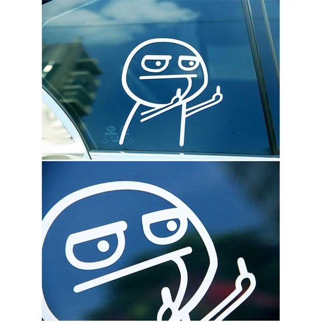 2X Middle Finger Window Reflective Funny Cartoon Sticker Decal Car Auto Vehicle