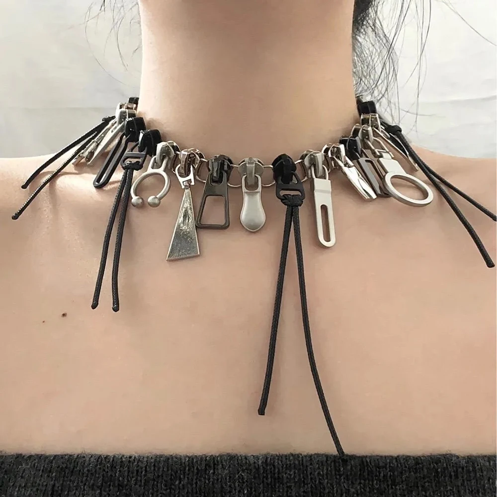 Stylish Zipper Necklaces Punk Men\'s And Women\'s Jewelry Accessories Unisex Jewelry Accessories Party Neck Accessories