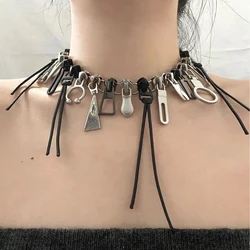 Stylish Zipper Necklaces Punk Men's And Women's Jewelry Accessories Unisex Jewelry Accessories Party Neck Accessories
