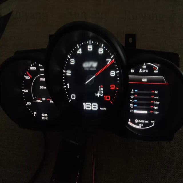 Adequado para porsche macan 2014-2023, painel de instrumentos de velocidade de cabine de pilotagem virtual de cluster digital lcd de 12.3 polegadas
