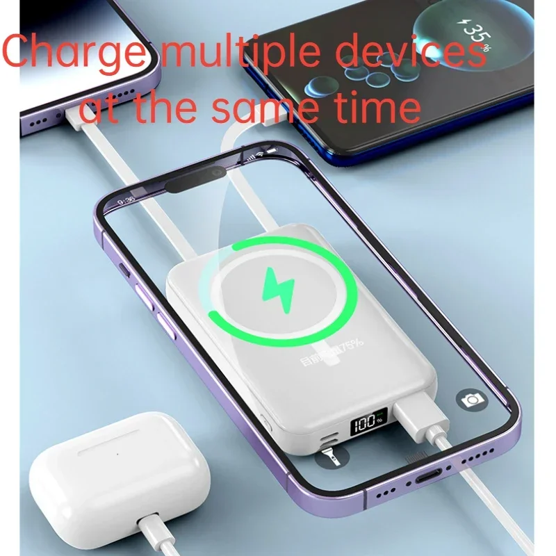 New PD 22.5W Magsafe Magnetic Wireless Fast Charging Power Bank 50000mAh Battery Charger Cases for iPhone Samsung Huawei Xiaomi