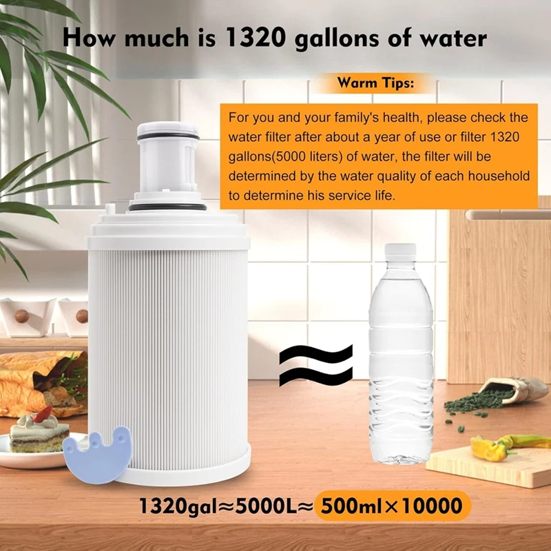 A56M-100186 Water Filter + Pre-Filter for Water Purifier, 4 Times High Efficiency Pre-Filter, Filters 1320 Gal