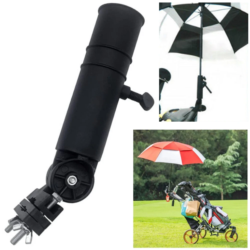 Golf Cart Umbrella Holder Adjustable Golf Umbrella Holder Clip Golf Trolley Cart Umbrella Mount for Golf Cart Bike Baby Stroller