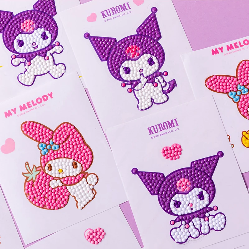 

Симпатичная блестящая наклейка Sanrio Melody Kuromi, украшение, канцелярские товары, забавные, подходят для студентов, детей, самоклеящиеся наклейки для ноутбука