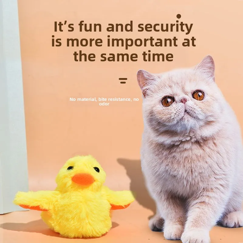 

Electric Duckling Cat Toy Plush Voice Relieves Boredom Self Hi Little Duck Teasing Cats Toy Bite Resistant Playable Pet Supplies
