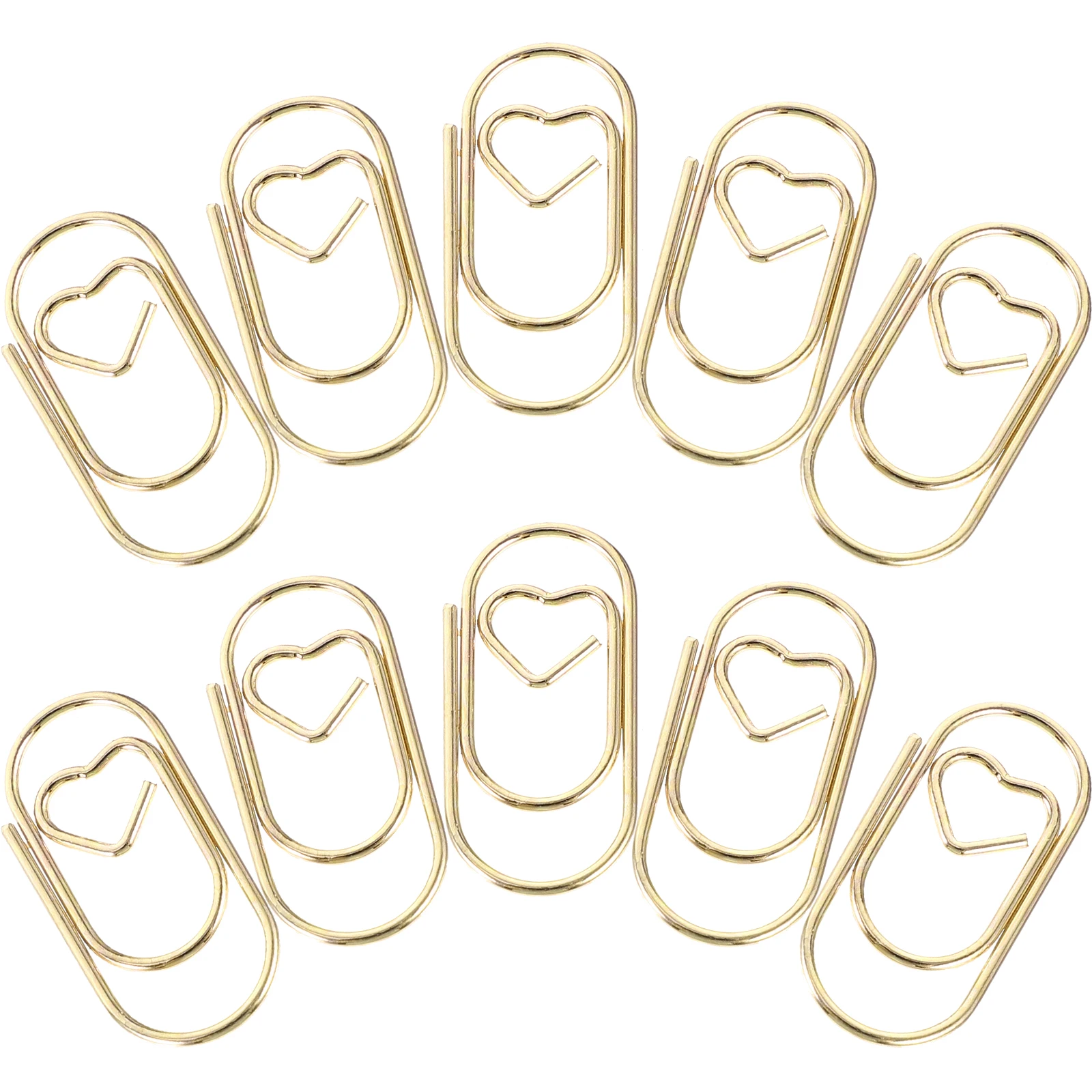 

100pcs Metal Mini Paper Clips Lovely File Clips Exquisite Small Craft Golden Office Decorative Novelty