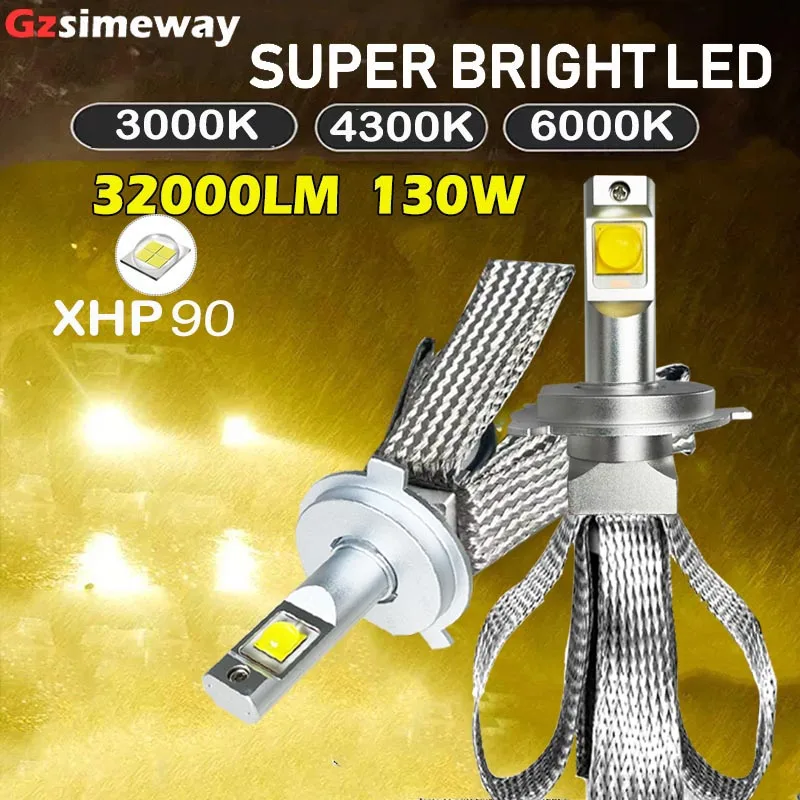 

XHP90 Car Light H11 H8 LED Headlights 3000K H7 H4 H9 9005 HB3 HB4 9006 Auto Head Lamp 32000LM 4300K 6000K Automobile Bulbs 12V