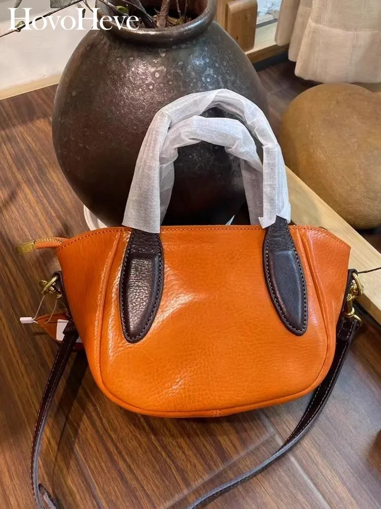 

Vintage Women Colors Panelled Cowhide Genuine Leather Shoulder Bag Casual Totes Handbag Female Sling Strap Crossbody Bags Flaps