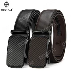 Doopai cintos masculinos fivela automática cinto genune couro marca de luxo cintos para homens pulseira de couro casual negócios para jeans