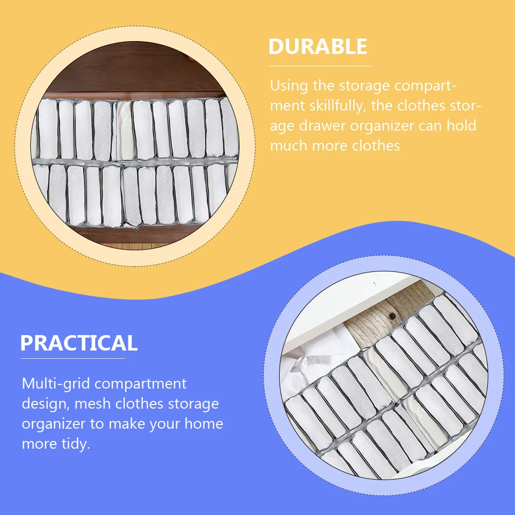 

Linen Clothes Storage Box Grey Mesh Wardrobe Drawer ganizer 6 grid Closet Jeans Home Bedroom Portable Lightweight Selected