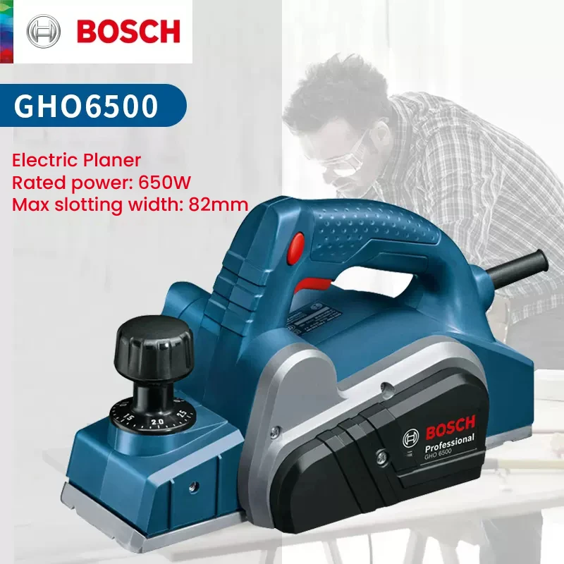 Bosch GHO6500 Compact Electric Planer 220V 650W 16500rpm 2.6mm Depth 82mm Width HSS Electric Planer Blade Professional Power Too