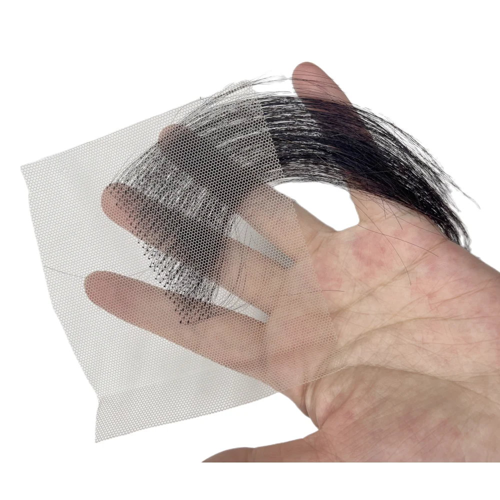 حواف الشعر العلوي الدانتيل السويسري 100% شعر بشري حقيقي قابلة لإعادة الاستخدام تنفس غير مرئية شعري الطفل خطوط الشعر الطبيعي الأسود 2 قطعة