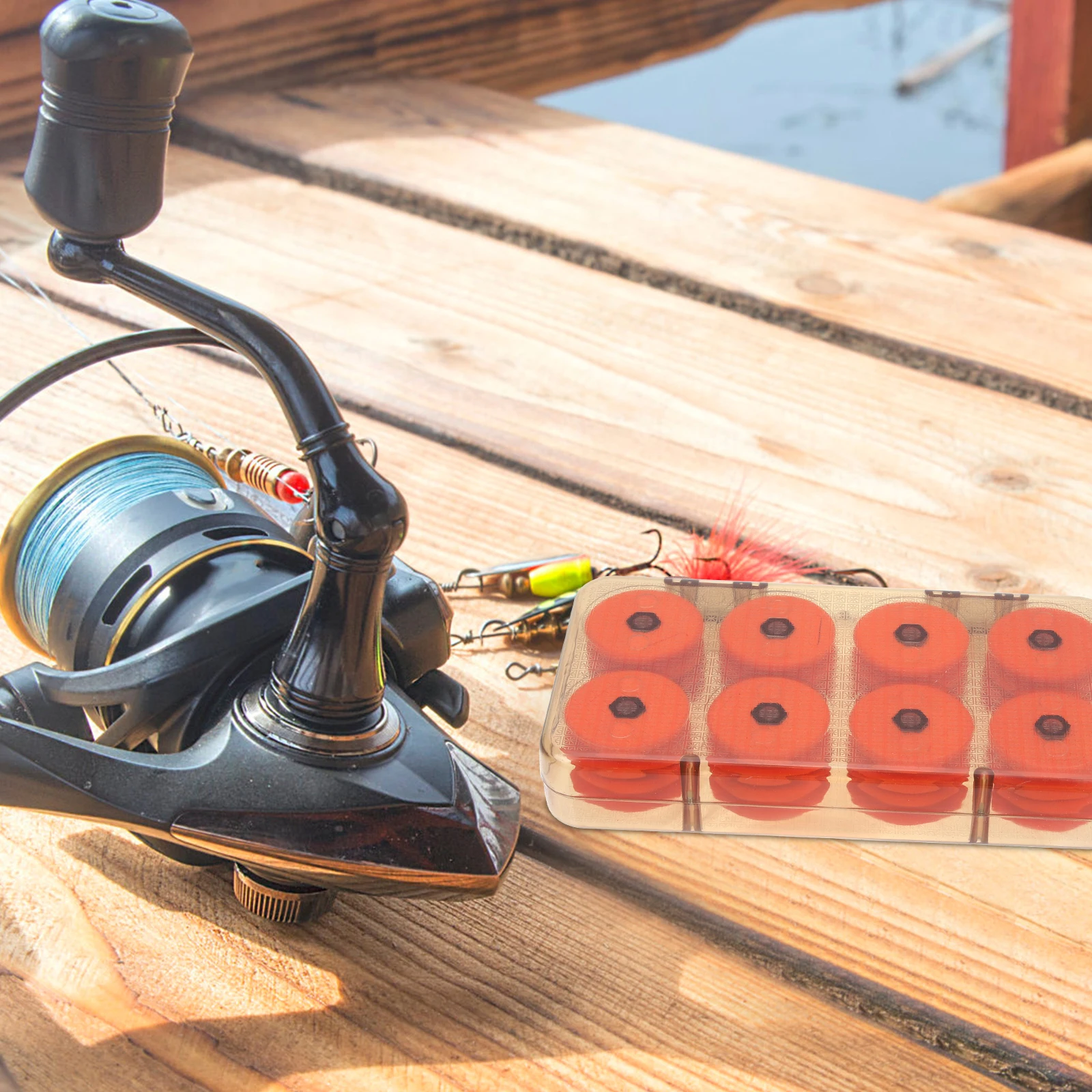 

Fishing Reel Box Organizer Premium Foam Material Lightweight Portable Storage for Fishing Line Spool Winding Tool Gear