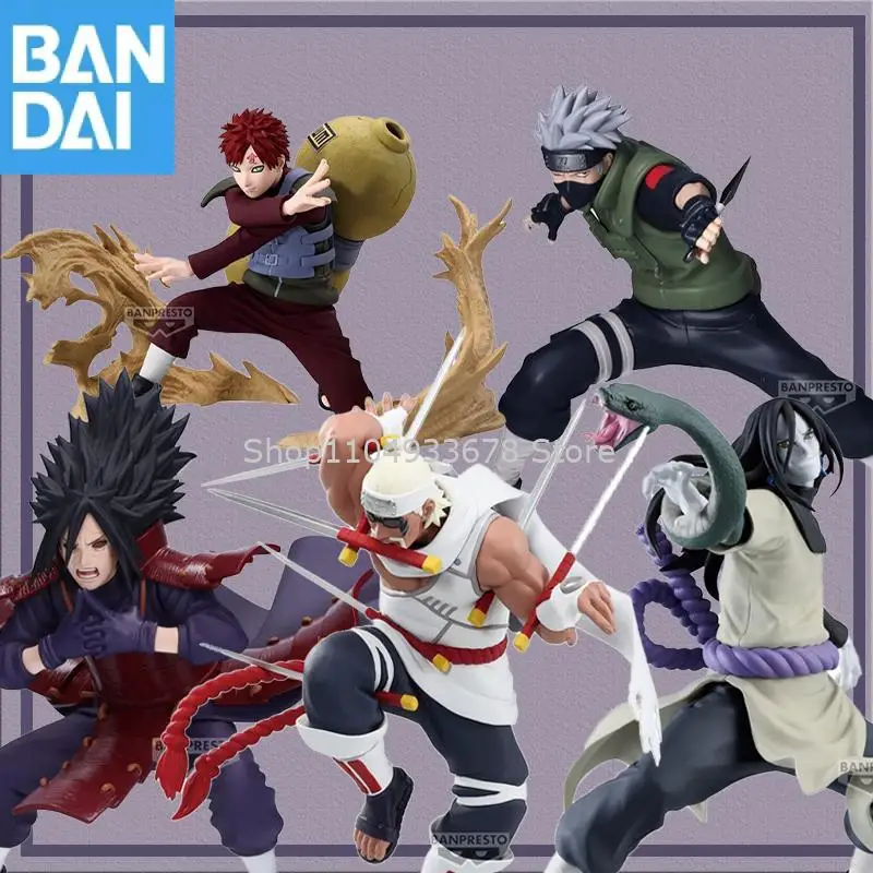 Genuino Bandai Naruto Shippuden estrellas vibratorias Uchiha Madara Hatake Kakashi Gaara Orochimaru Killer Bee Anime figura modelo regalo