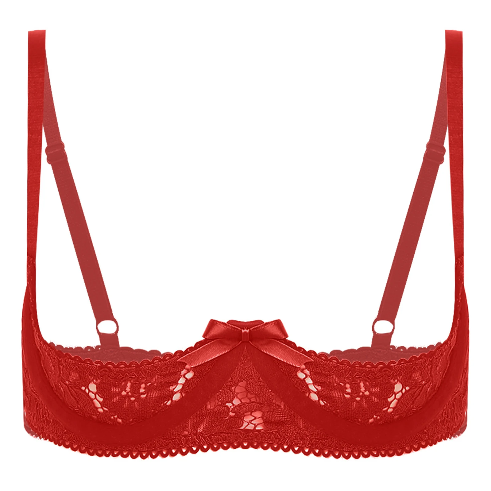 

Women's Floral Lace Low Cup Bras Push-up 1/4 Cups Underwire Balconette Tempting Lingerie Date Anniversary Honeymoon Underwear