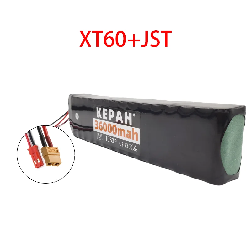 36V 36ah Oplaadbare Lithium Batterij 18650 10S 3P 500W Power Gemodificeerd 36V Elektrische Scooter Batterij Met Bms, Syp Xt60 Jst