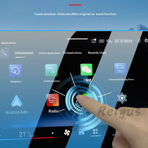 Imagen 2 del producto Película protectora de pantalla de vidrio templado para BMW X1 X2 iX1 U10 U11 2023-2025, accesorios protectores de navegación GPS y salpicadero para coche