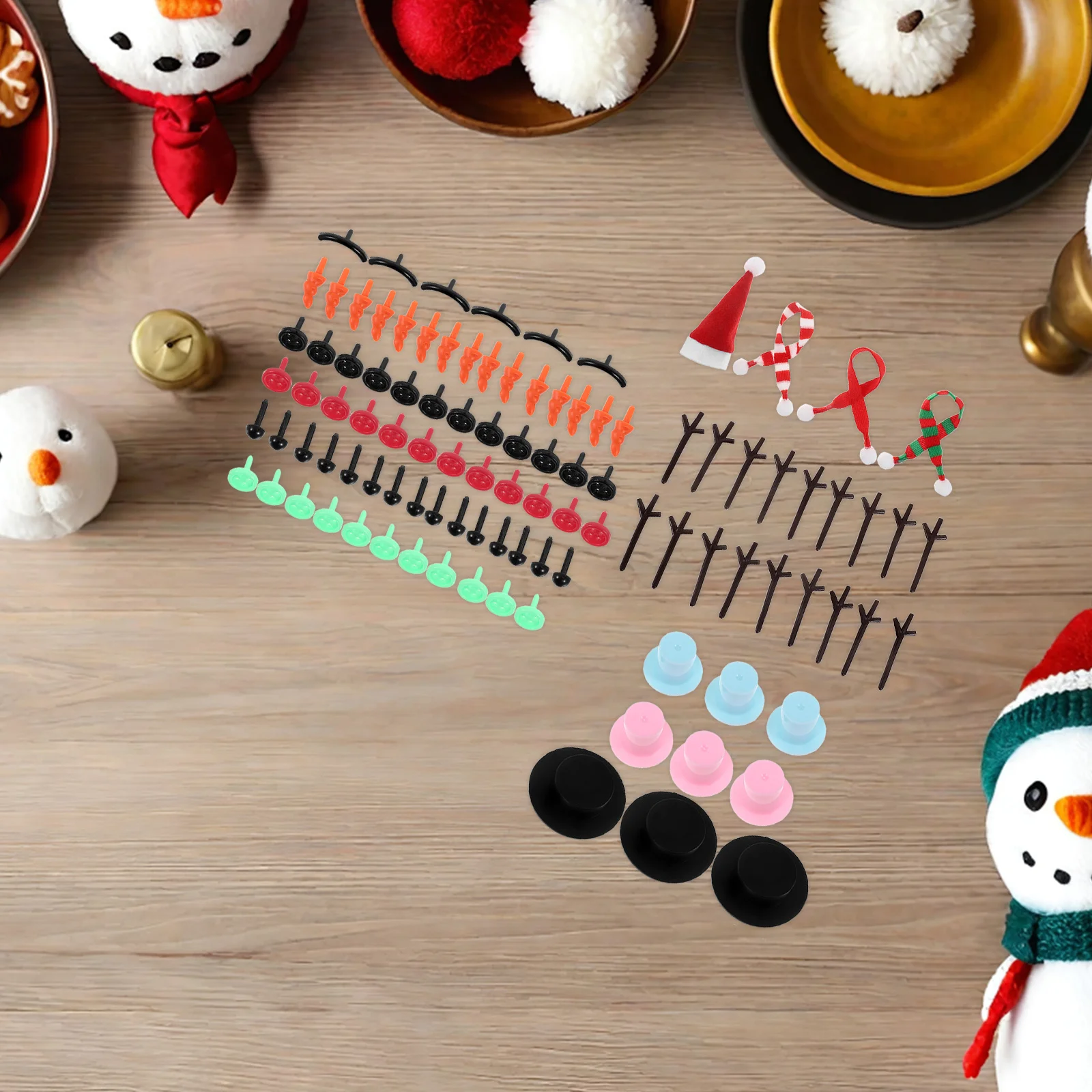 

1Set Snowman Clay Kit Christmas DIY Modeling Clay Air Dry Snowman Craft Kits Crafts Stocking Stuffers DIY Mini Snowmen