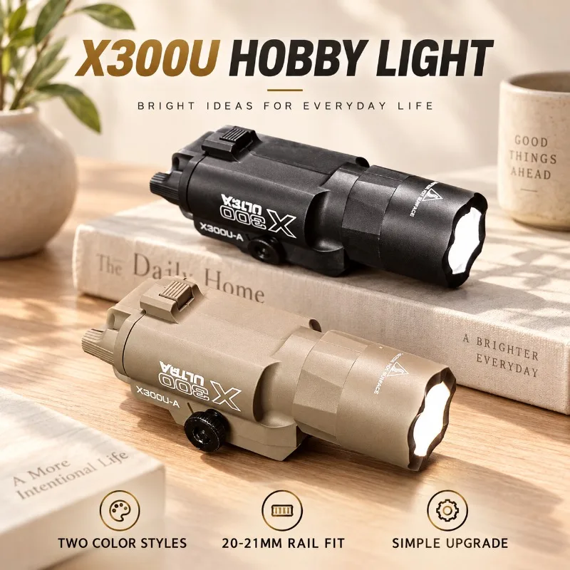 Bright X300U Hobby Model Torch, Nylon Flashlight Accessory Attaches to Standard 20-21mm Rail