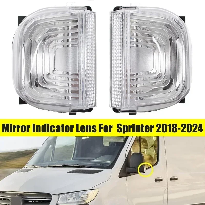 For Mercedes Sprinter 2018 2019 2020 2021-2024 Car Door Mirror Turn Signal Light Indicator Lamp Cover 9109064700 A9109064600