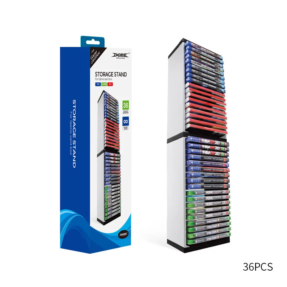Game Disc Storage Rack for PS5/Xbox One S/Nintendo Switch Double Layer Game Disc Organizer Stand