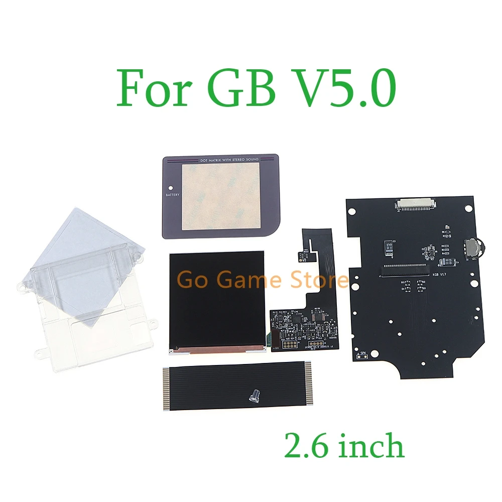 

1 комплект полноэкранных комплектов для GameBoy GB V5.0 2,6 дюйма, IPS ЖК-экран с подсветкой, яркость экрана