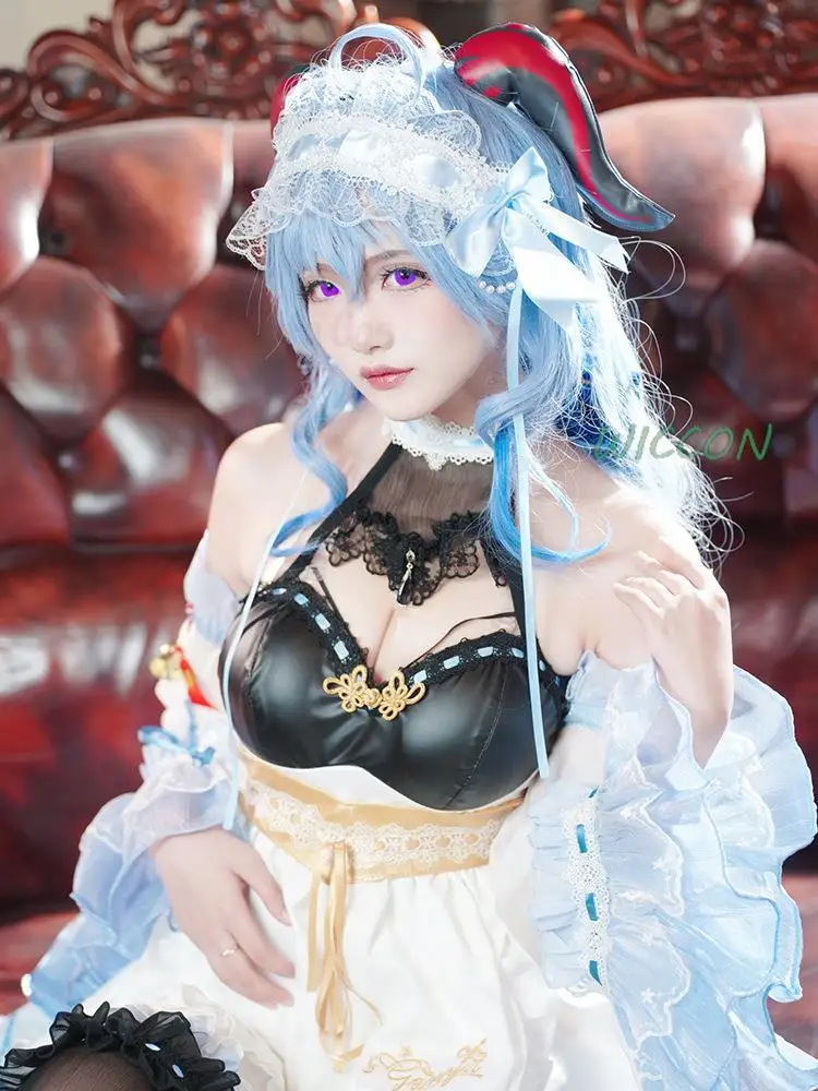 Anime Game Genshin Impact Ganyu Costume Cosplay Cosplay Maid Uniform Game GanYu Women Outfit Anime Halloween Party Fancy Dress