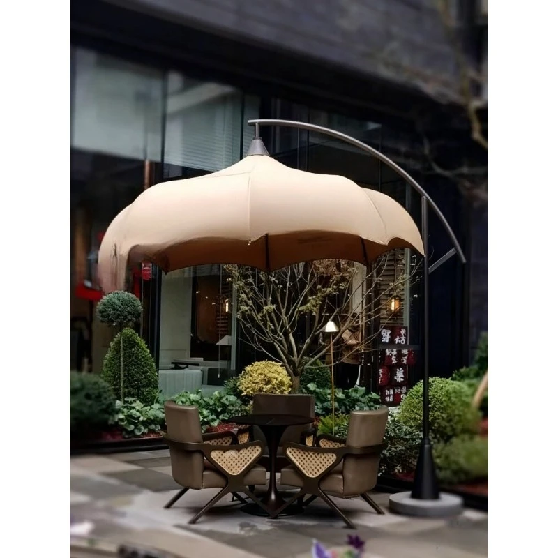 Outdoor Courtyard Cafe Sales Department Garden Landscape Outer Parasol Creative Round Garden Restaurant Furniture