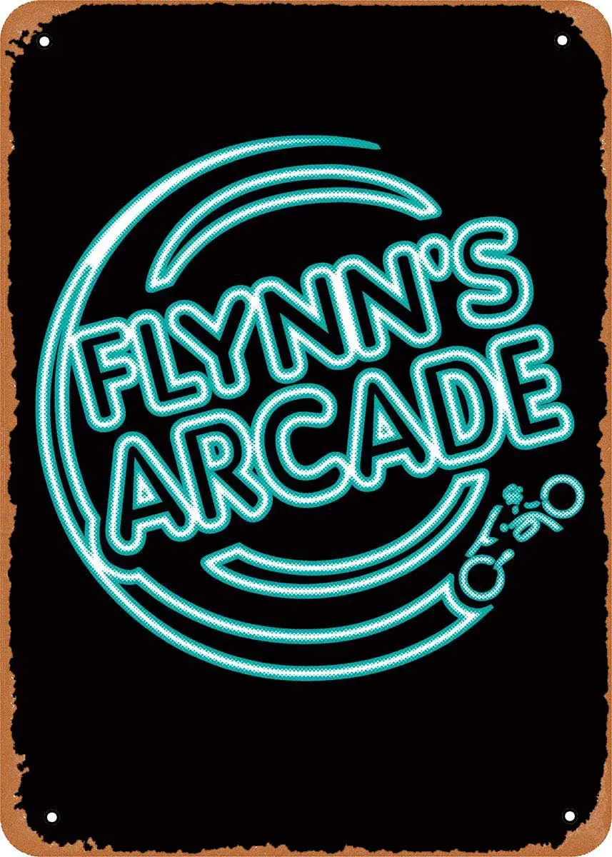 Vintage Metal Sign Flynns Arcade Daletheskater - 8 x 12 Inches Tin Sign for Home Bar Pub Garage Decor Gifts