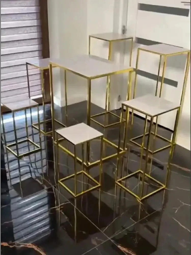 

7pcs Buffet Table Cake Stand With Acrylic Trays Flower Holder For Wedding Dessert Fruit Birthday Cake Cupcake Candy Backdrops