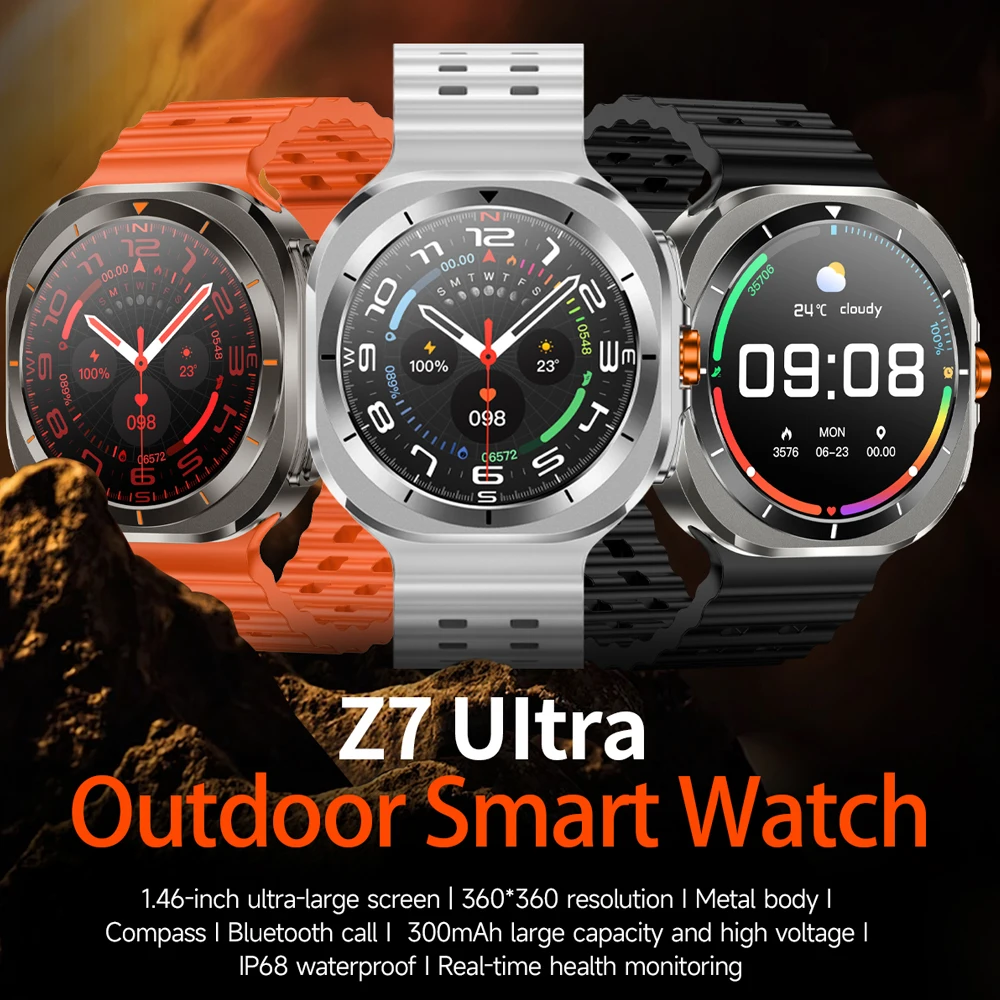 2024 New Galaxy Smart Watch 7 Ultra Men AMOLED Screen Multi-Function Sports Fitness Tracker Health Women smart watch for Samsung