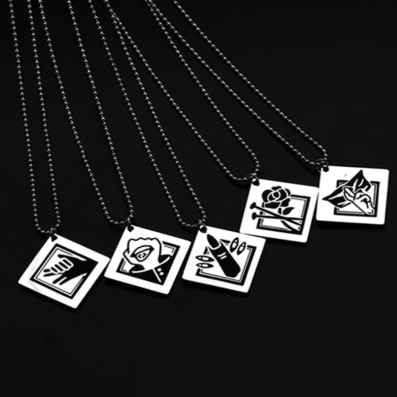 Anime Jujutsu Kaisen Itadori Yuji Stainless Steel Chain Pendant Necklace Cartoon Pattern Jewelry for Man Woman Gifts Wholesale