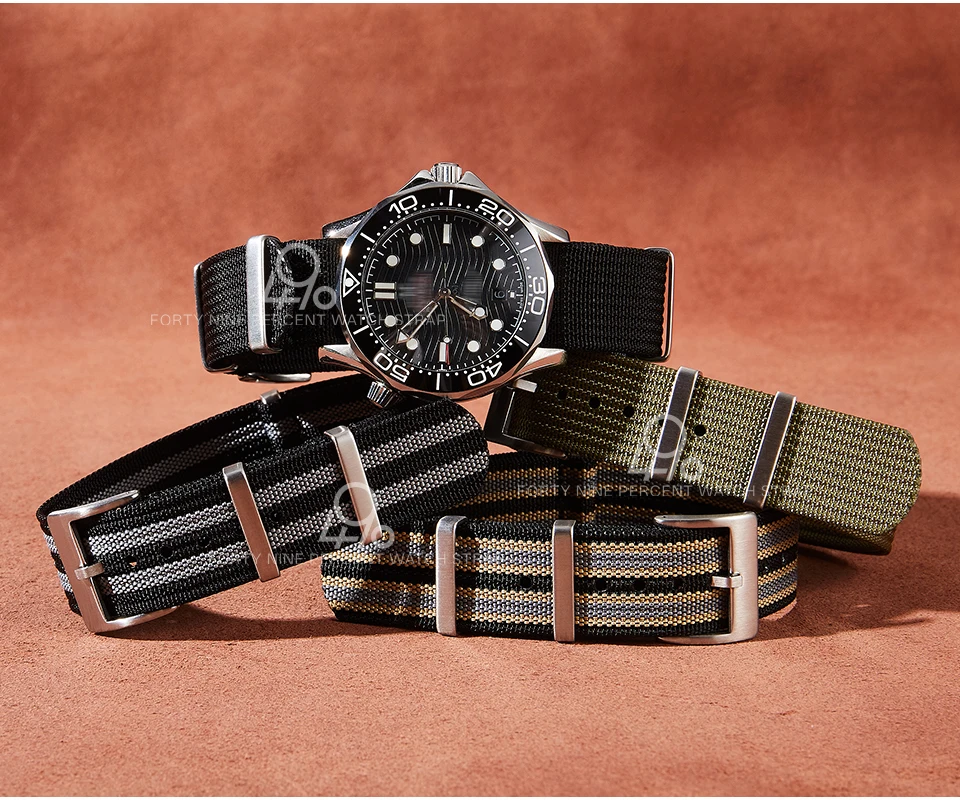 Hochwertiges Uhrenarmband aus Stoff, 18/19/20 mm, gewebtes Nylon-Uhrenband, 21/22/24 mm, einteiliges, gewebtes Uhrenarmband für Omega und Seiko. – Detail 5