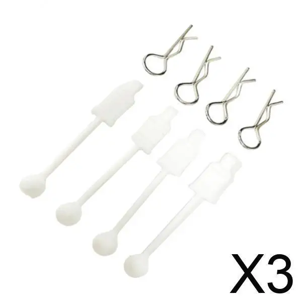 

3x4Pcs RC Body Shell Clips Pins for 1/10 ARRMA Buggy Car DIY Accessories white