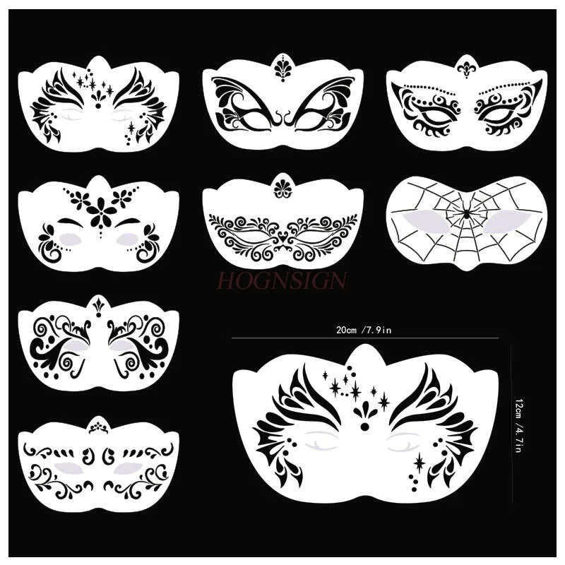 

8pcs Body Face Painting Stencils Body Painting Stencils Tattoo Painting Templates Suitable Halloween Christmas