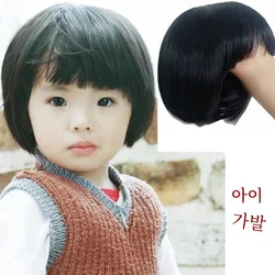 Children's Hair Accessories Baby Wigs Boy Headdress Little Girl Headgear Kids Black Hood Brown Head Cover Reborn Doll Toupee