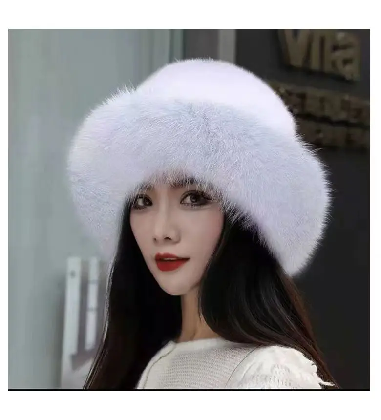 Faux fur hat Mongolia bag shape bowler warm hat autumn and winter fashion wool-like thick