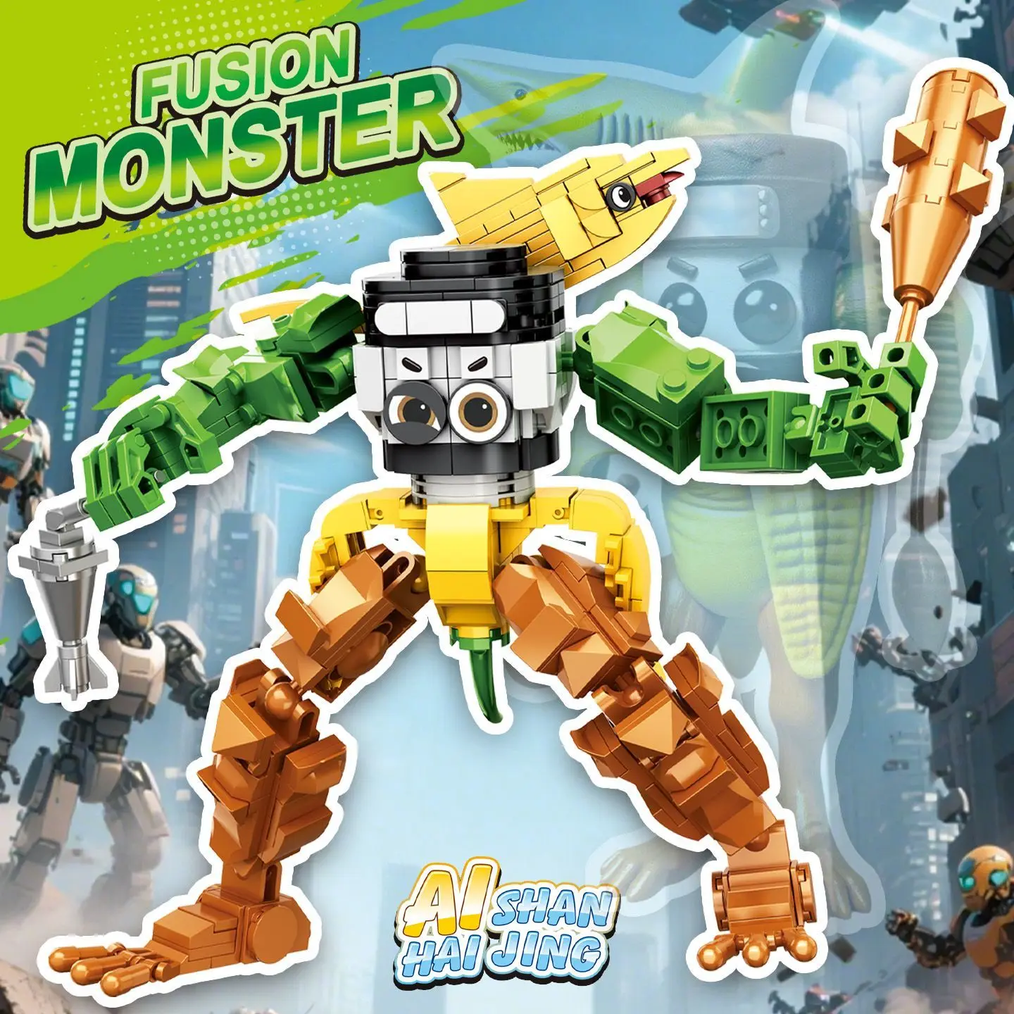 Tungtungsahur Sahur Figuur Tralalero Tralala Speelgoed Italiaanse Brainrot Beeldje Monster Fusion Edition Cartoon Model Ornament Geschenken